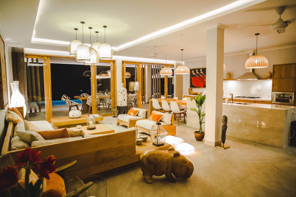 Living room in the night