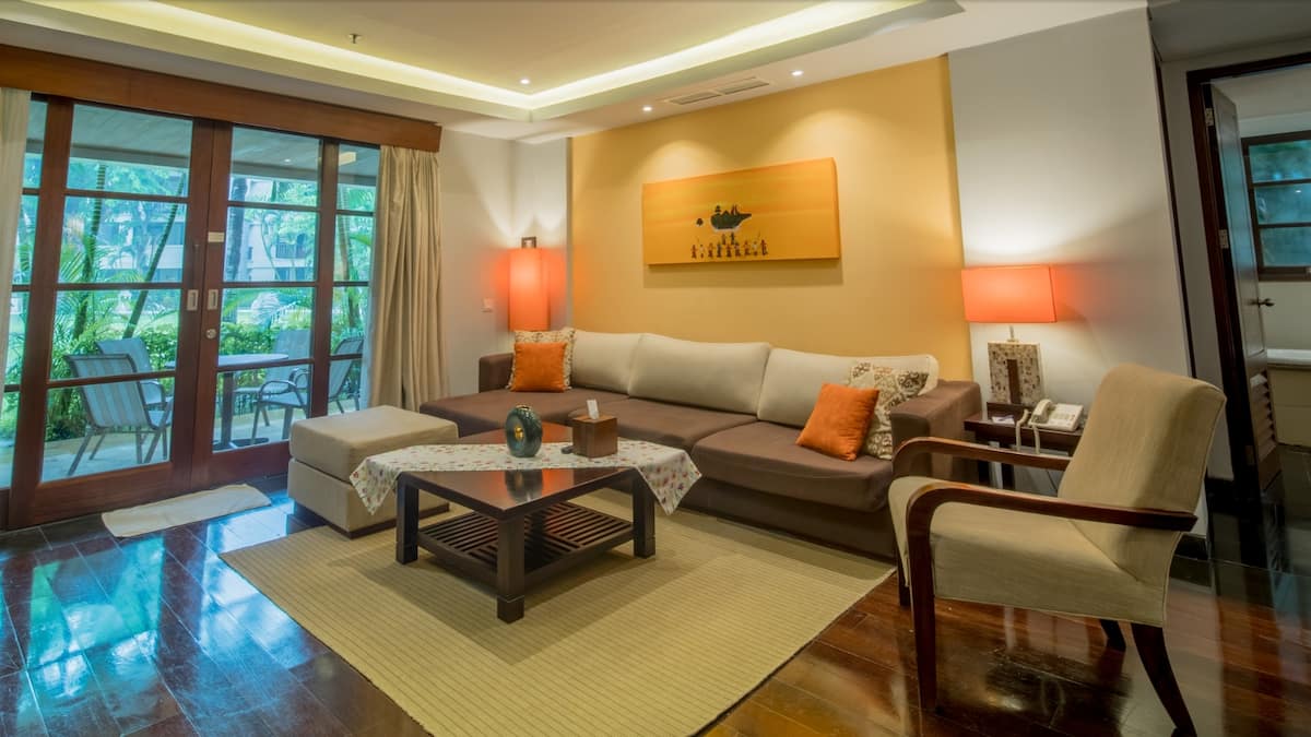 From living room you can see our Terrace as well as Main Garden.
